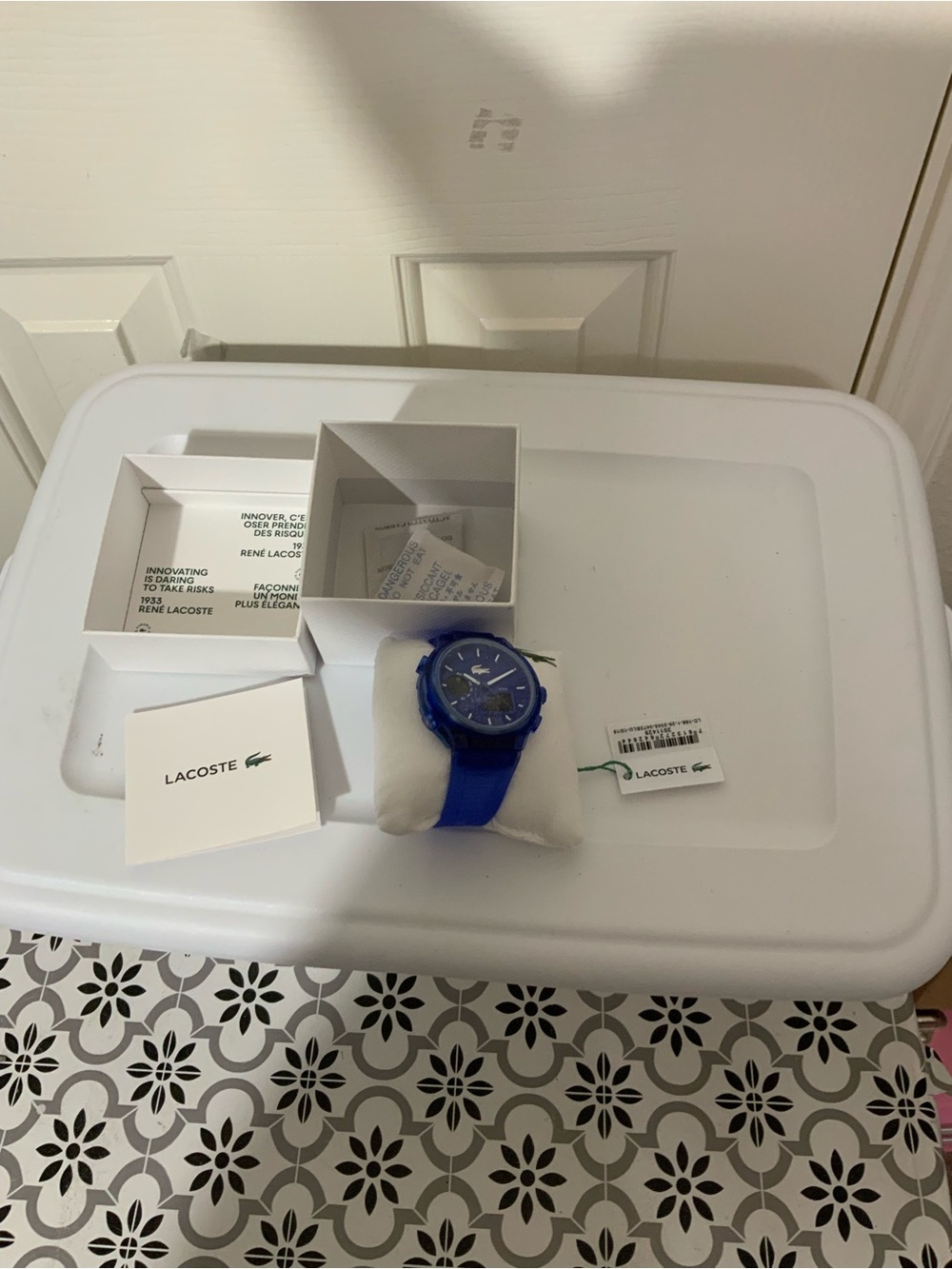 Lacoste Electric Blue Silicone Chronograph Watch